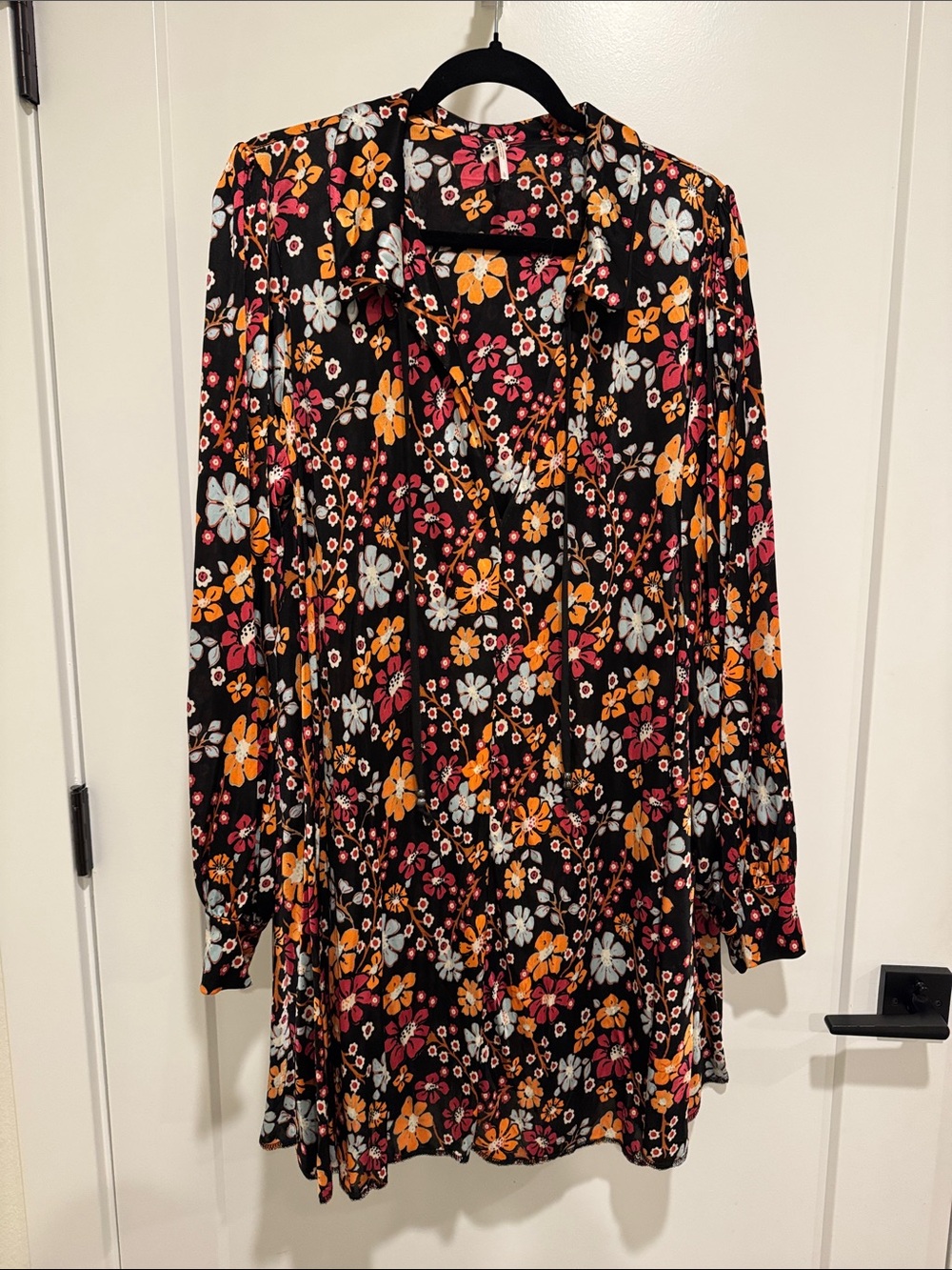 Free People floral long sleeve mini dress